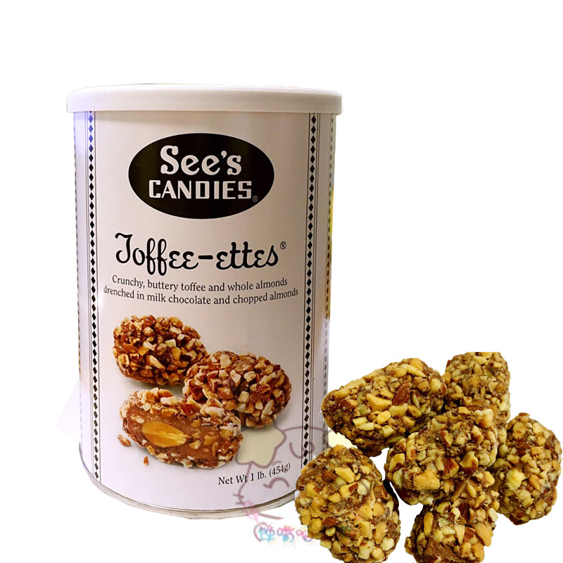 candies s杏仁太妃糖 see 美国直邮see 焦糖杏仁糖扁桃仁糖454g - 痕