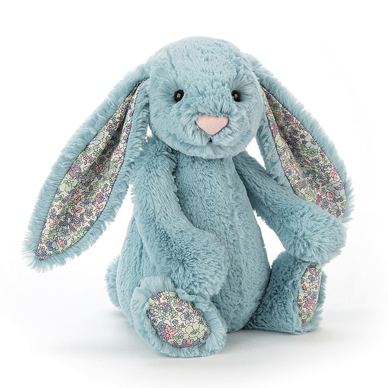 现货英国jellycatblossomaqua湖蓝碎花邦尼邦尼兔兔子毛绒布艺类玩具