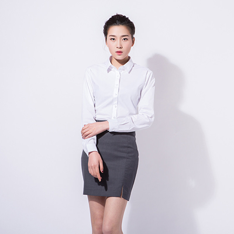 蒙正女衬衫套装白色长袖商务ol职业装高端通勤衬衫