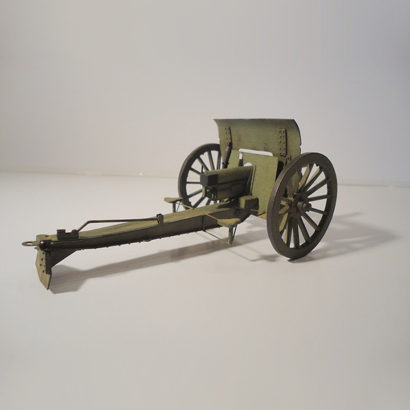 波兰polowa 75mm榴弹炮 纸模型 火炮模型 1:25 三磅炮 军武宅