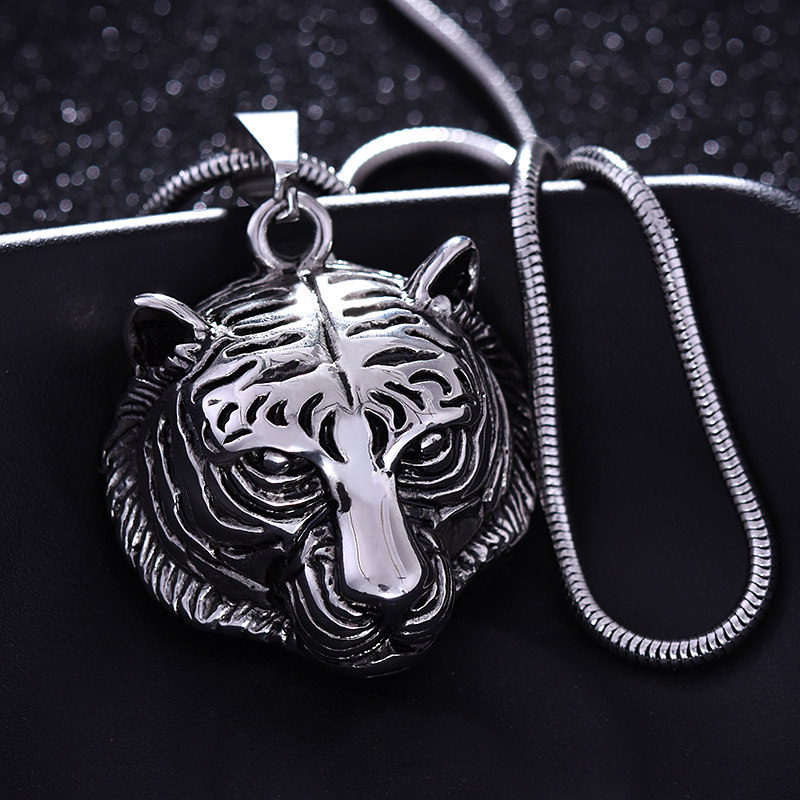 霸气虎头男士项链个性潮男吊坠挂坠配饰饰品项链