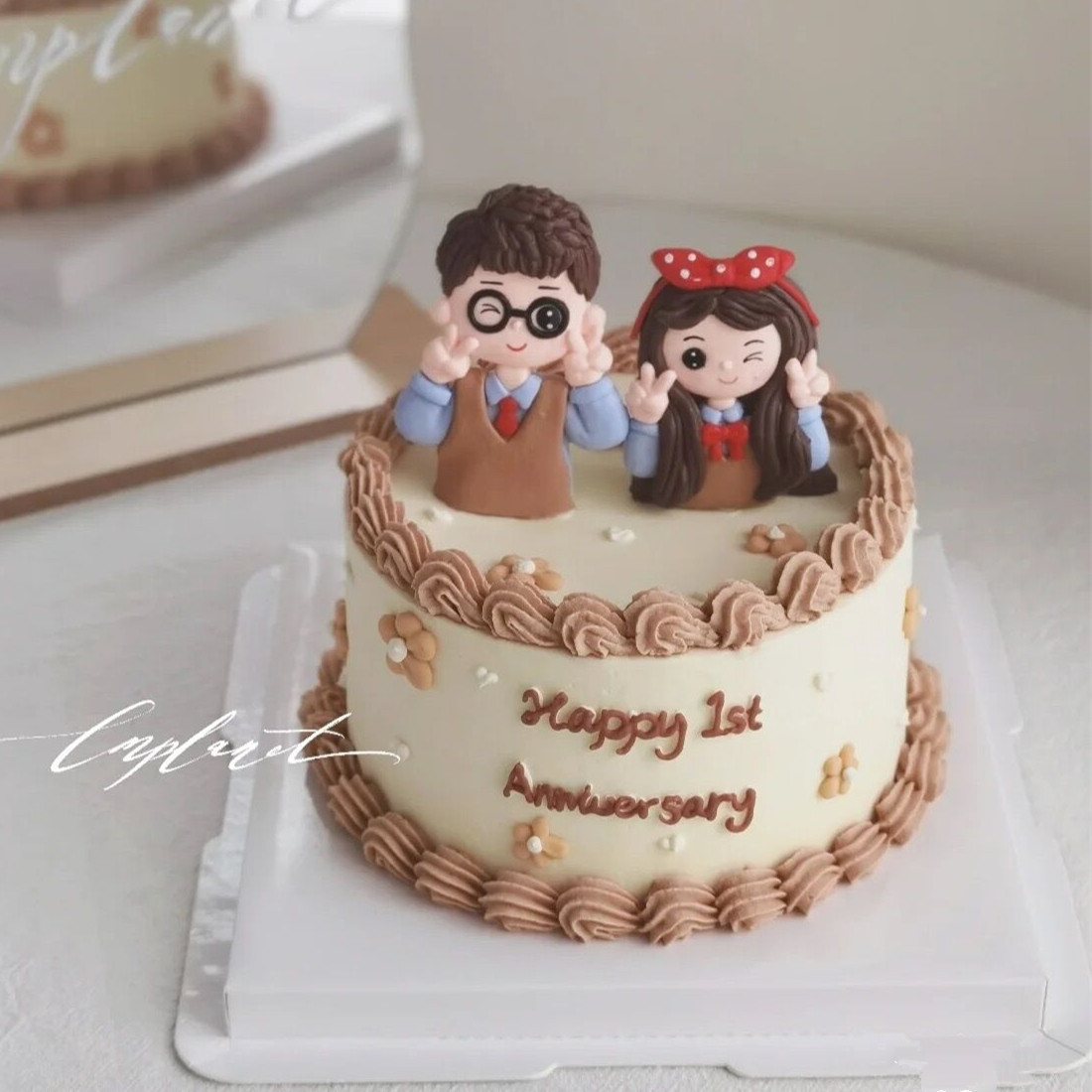 软陶马甲女孩男孩摆件生日蛋糕装饰闺蜜女神情侣节日装扮用品