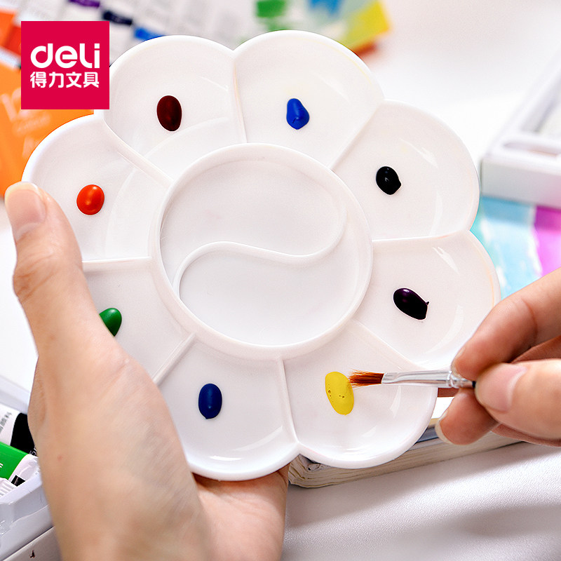 色儿童小学生美术绘画 24 12 得力水粉颜料初学者套装水彩画颜料