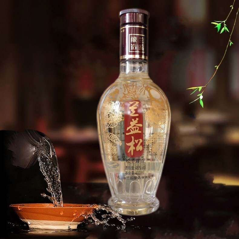 松子酒兰益松裸瓶400mlx12整箱云南特产清香香型露酒