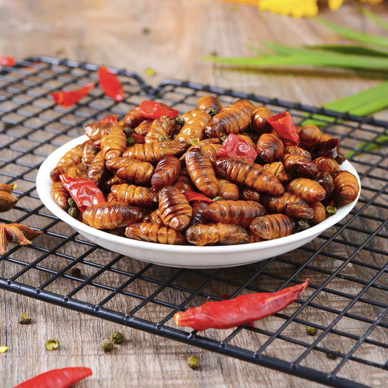 天下第一一村山东周特产麻辣辣味水煮蚕蛹桑蚕其它干货