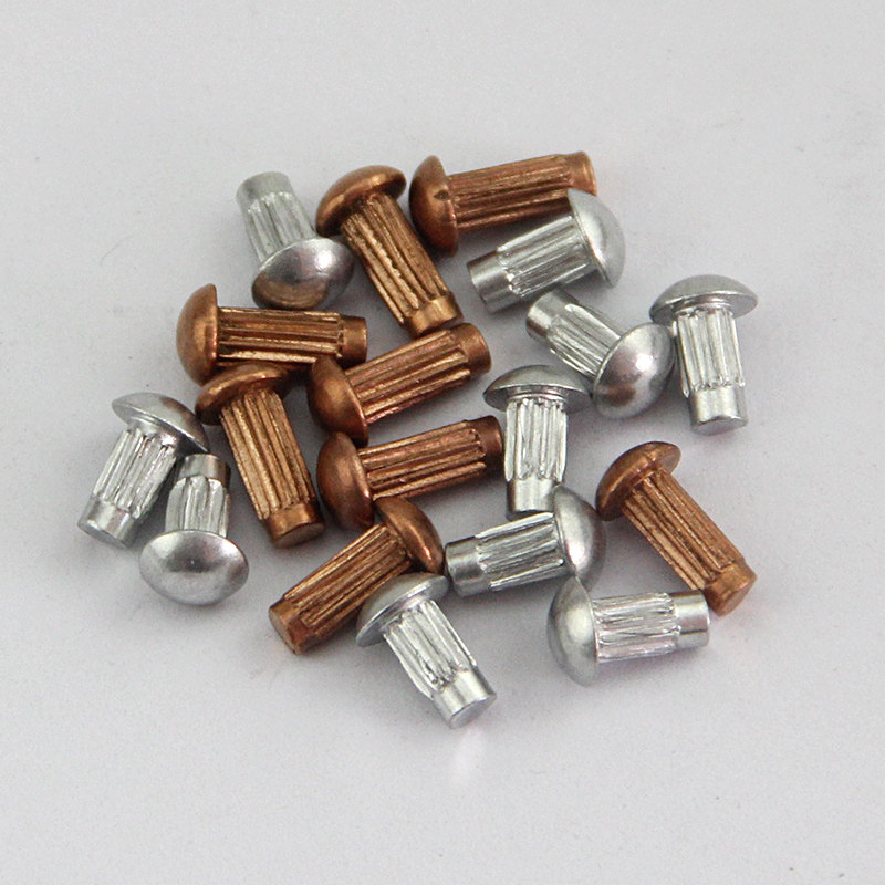 紫铜/铝 标牌铆钉 半圆头滚花紫铜铆钉 商标铭牌滚花铆钉m2m2.5m3