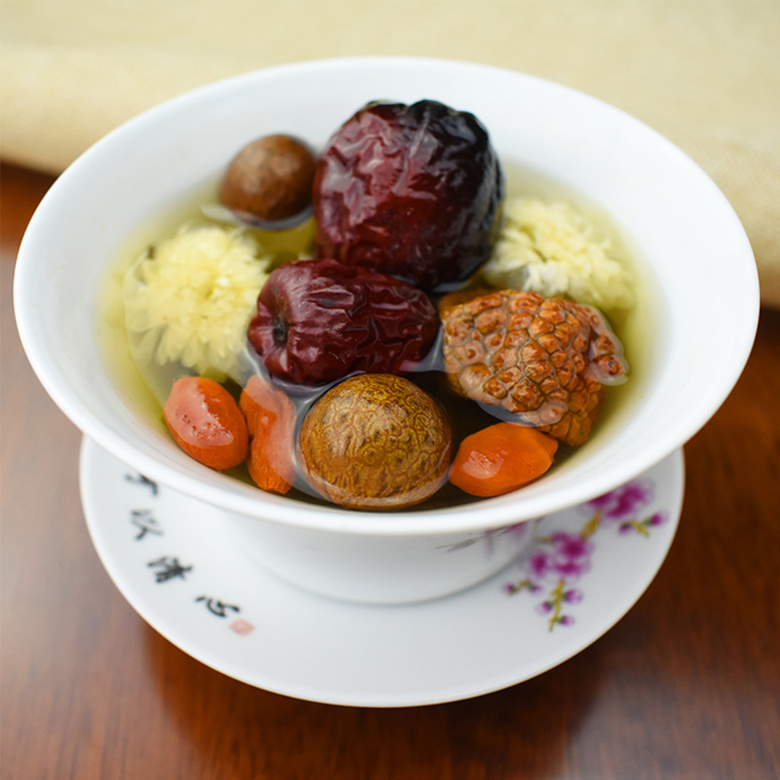 老兰州精品三泡台600g八宝茶盖碗茶三炮台焦枣特产忠义礼盒装