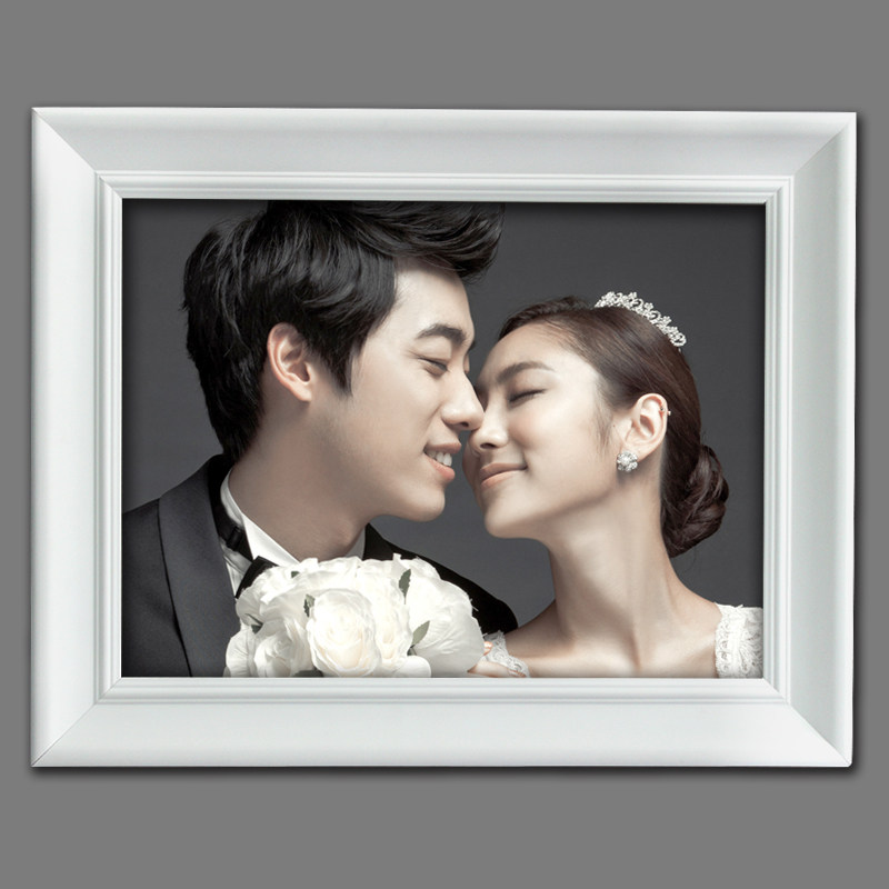 相框欧式创意白色画框实木挂墙30寸婚纱照影楼相框