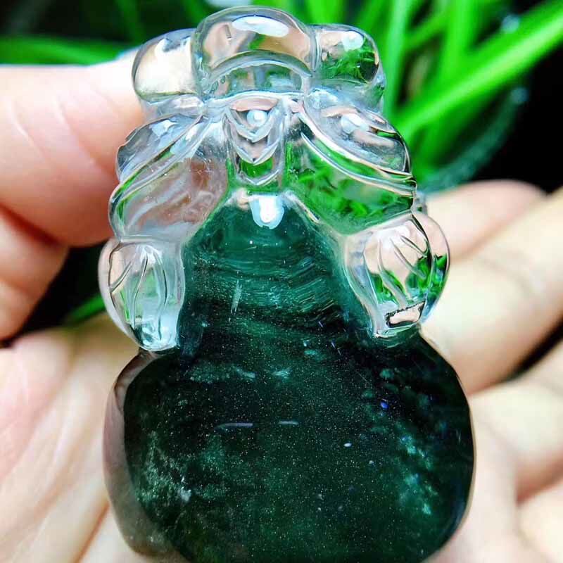 幽灵貔貅魅晶天然聚宝盆吊坠绿水晶绿千层山项坠项坠