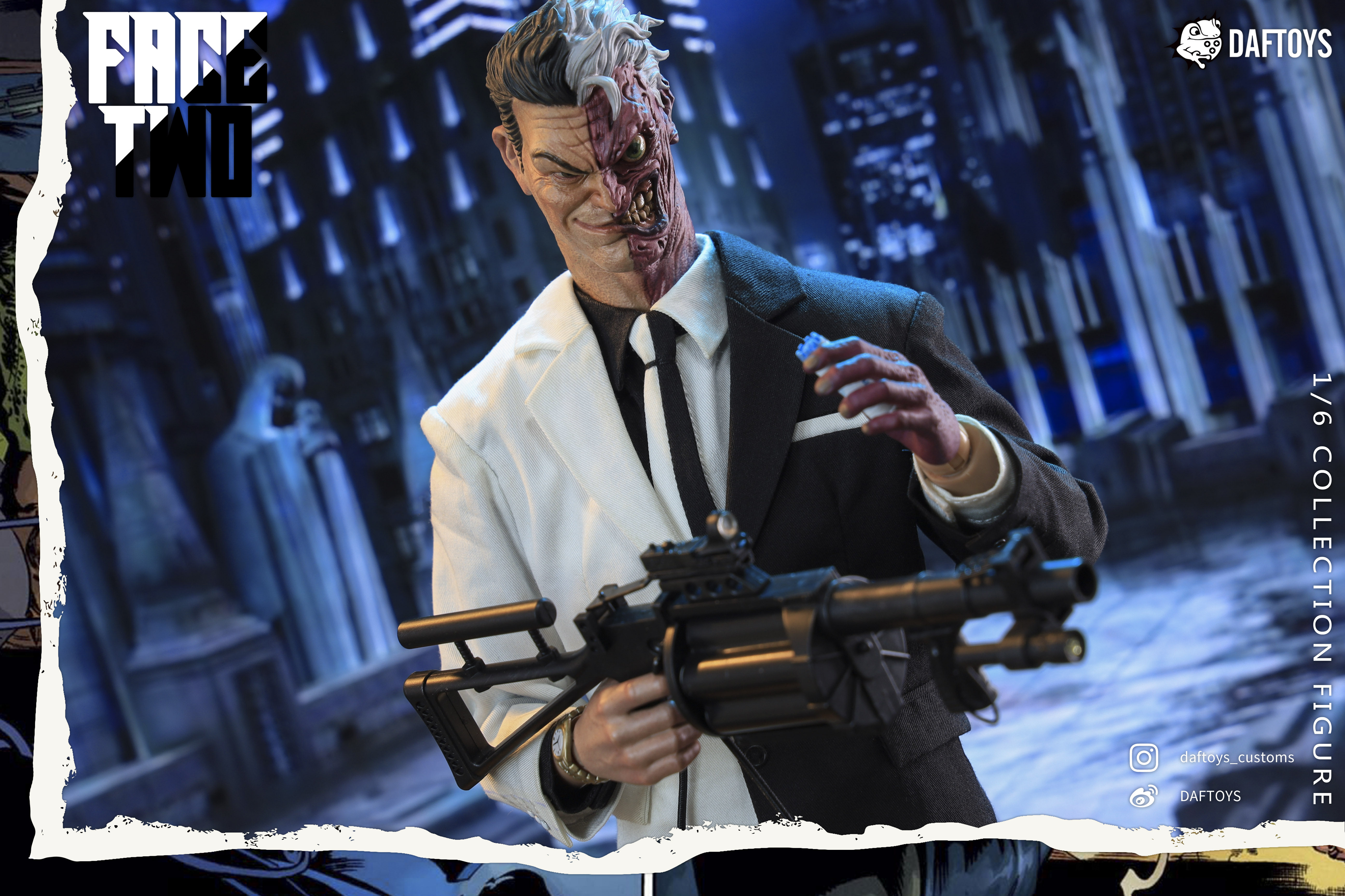 接单daftoysf09黑白双面面人可动男兵人偶模型兵人专区