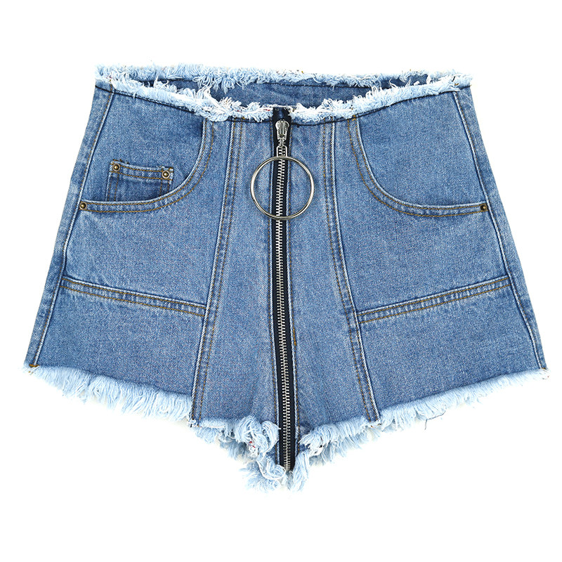 拉链开裆短裤ds裤女中间臀部户外免脱牛仔裤牛仔裤
