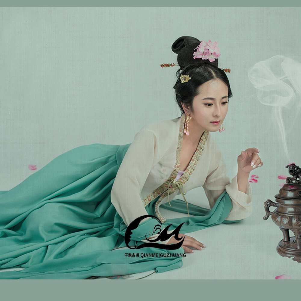 绮罗香古装唐装汉服齐胸襦裙仕女女服cos舞蹈民族服装