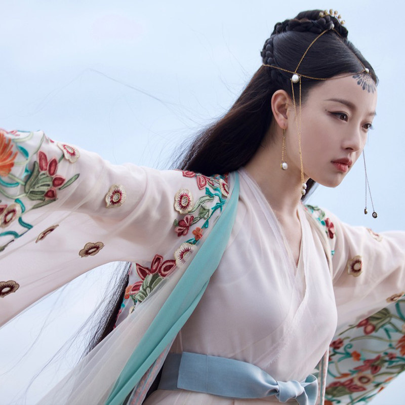 汉服宸汐缘同款仙气古装cos灵汐公主装倪妮女绣花民族服装