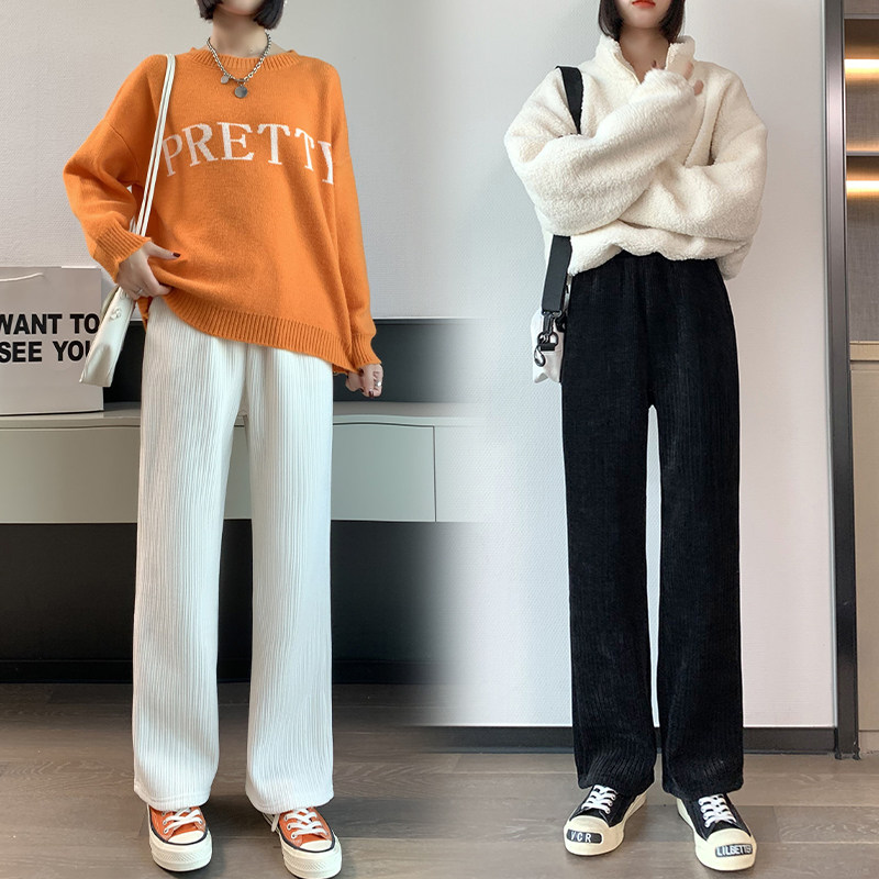 灯芯灯芯绒绒裤子女秋冬2022新款百搭显瘦高腰休闲裤
