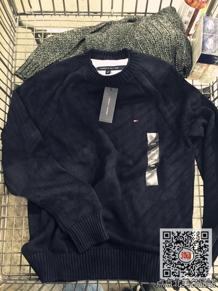 现货Tommy Hilfiger男士圆领套头纯棉春秋款针织衫毛衣加拿大专柜