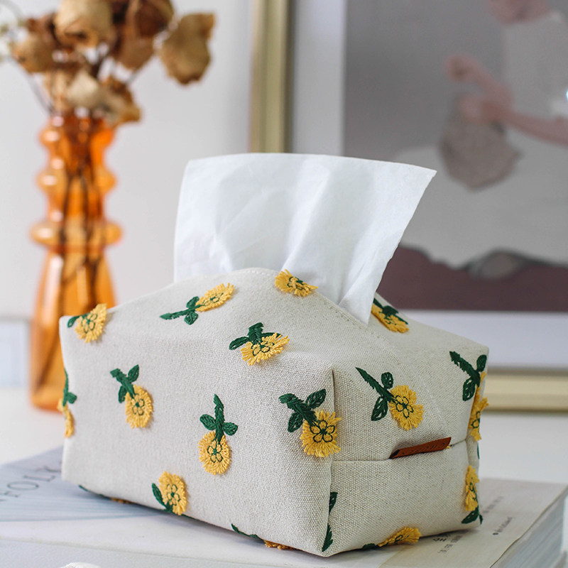 包邮微小日子ins日式mina皆川明风小花布艺纸巾纸巾盒