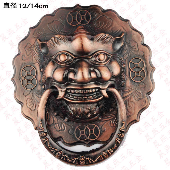 特价仿古狮子头拉手麒麟兽门环大门中式把手直径大拉手