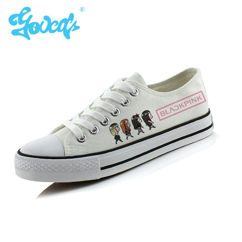 blackpink周边应援同款金智智秀朴彩lisa低帮帆布帆布鞋