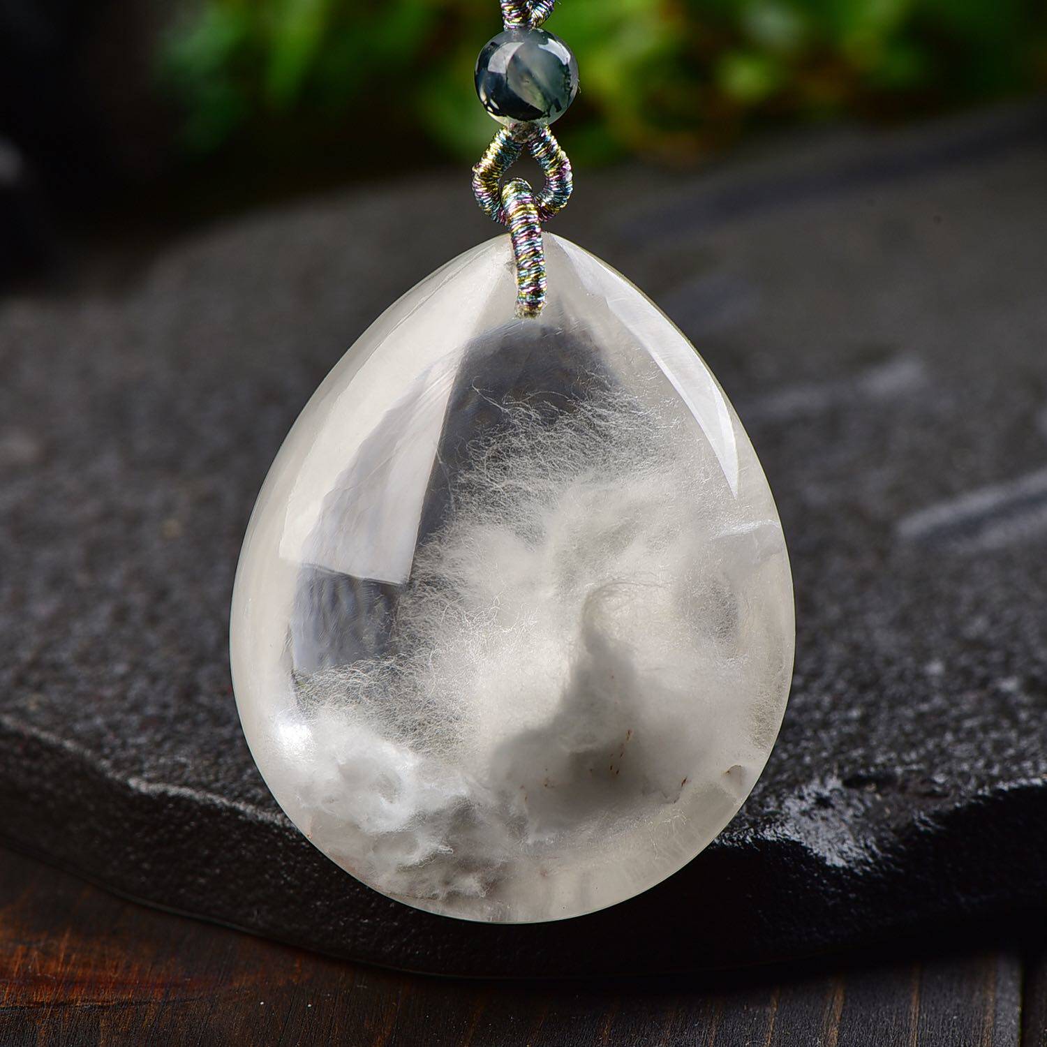 兔毛新款天然设计原创水晶成绒形成吊坠现货颈饰