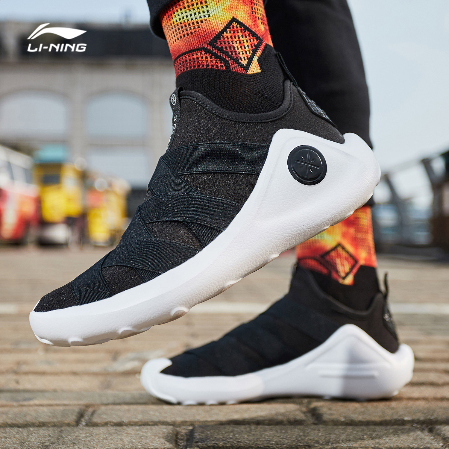 李宁悟道2低帮男鞋 黑武士2019秋季韦德低帮轻便一体织休闲运动鞋