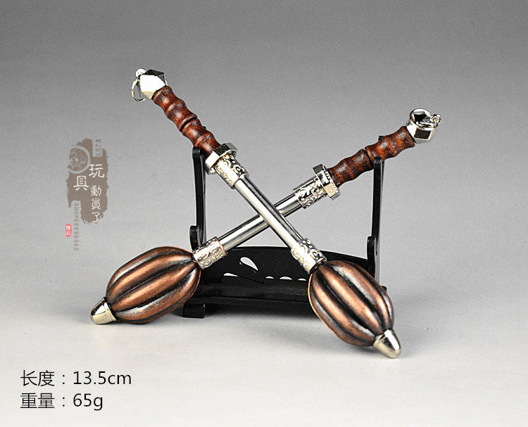 微缩古代兵器金瓜锤短柄圆锤震天双锤12寸病人兵人专区