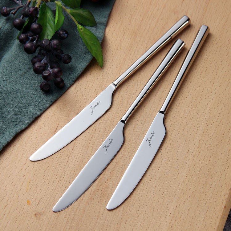 西餐出口好货实心棒材餐刀锯齿牛排刀吃牛扒西餐刀具