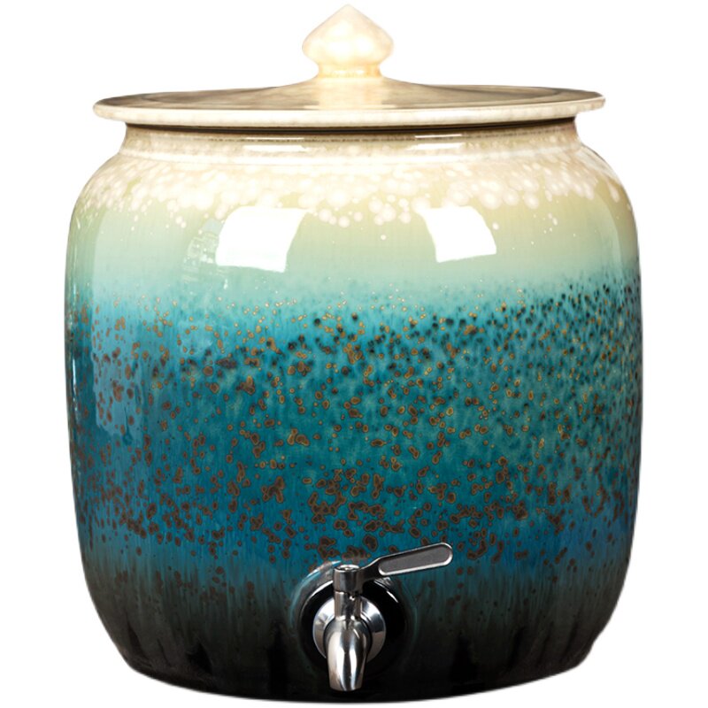 陶瓷抽水油缸厨房水桶泡茶20升功夫茶水缸水罐水桶