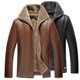 Autumn and winter middle-aged and elderly fur leather jackets plus velvet thick dad outfit large size loose leather men's jacket Autumn and winter middle-aged and elderly fur leather jackets plus velvet thick dad outfit large size loose leather men's jacket