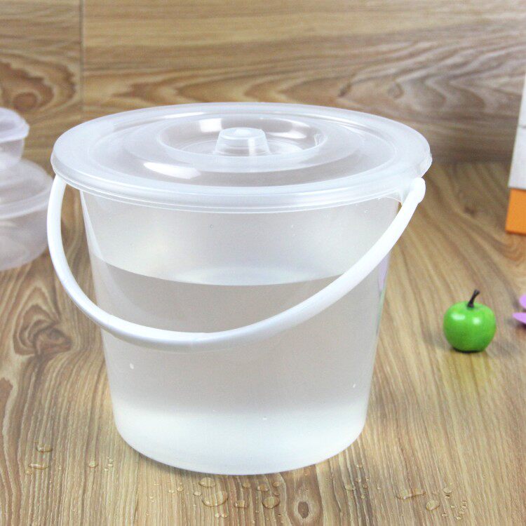 唯真特价百货优质透明塑料水桶手提带盖收纳水桶