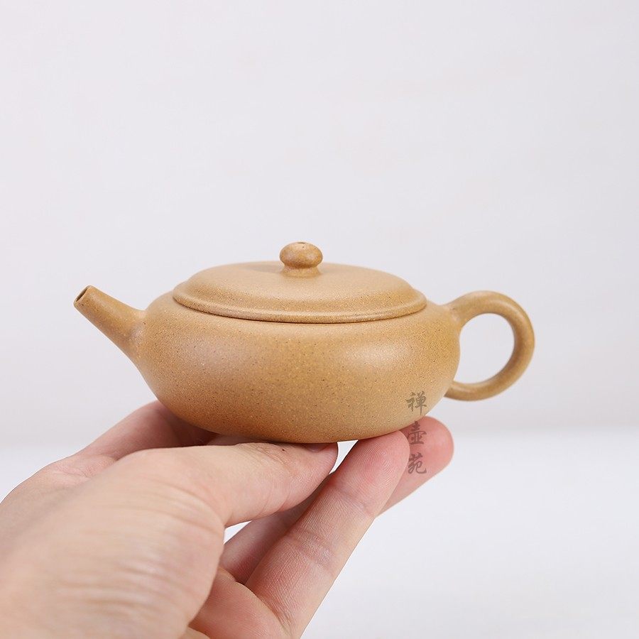 复古紫砂壶香玉堂息扁圆壶薄小品黄金段泥纯手工茶壶