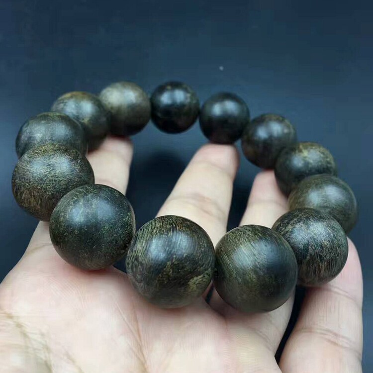 正宗文莱油沉沉香佛珠18mm13颗念珠手串保真佛珠手链