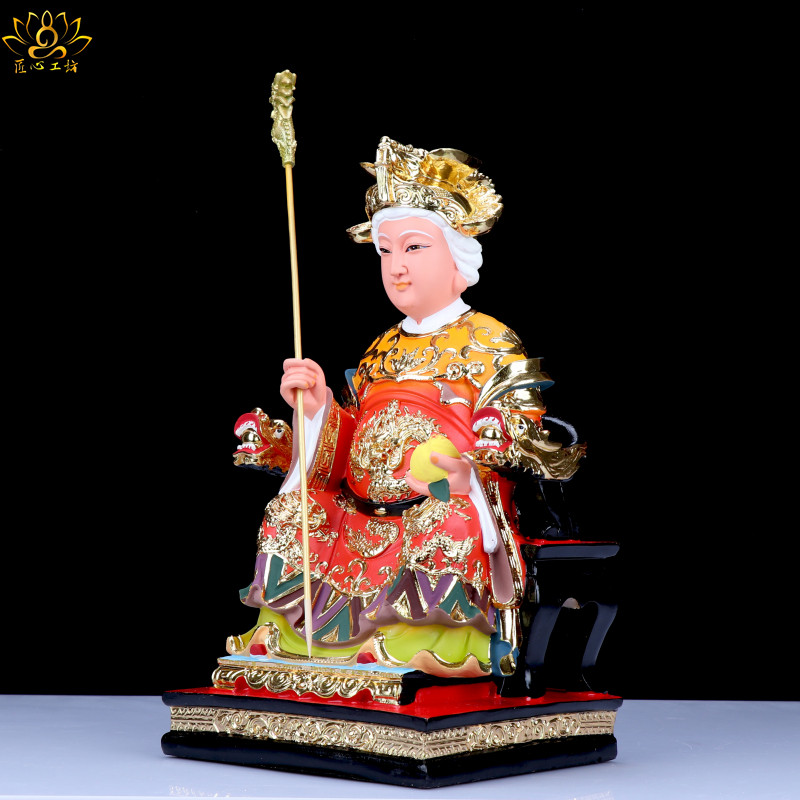 神像泰山奶奶碧霞元泰山老奶奶白发树脂彩绘家用供奉摆件