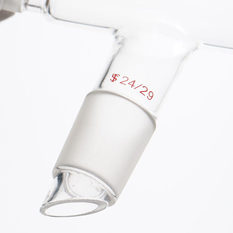 玻璃蒸馏头75度 19*3 24*3 29*3克氏玻璃蒸馏头 标准口厚料 可定