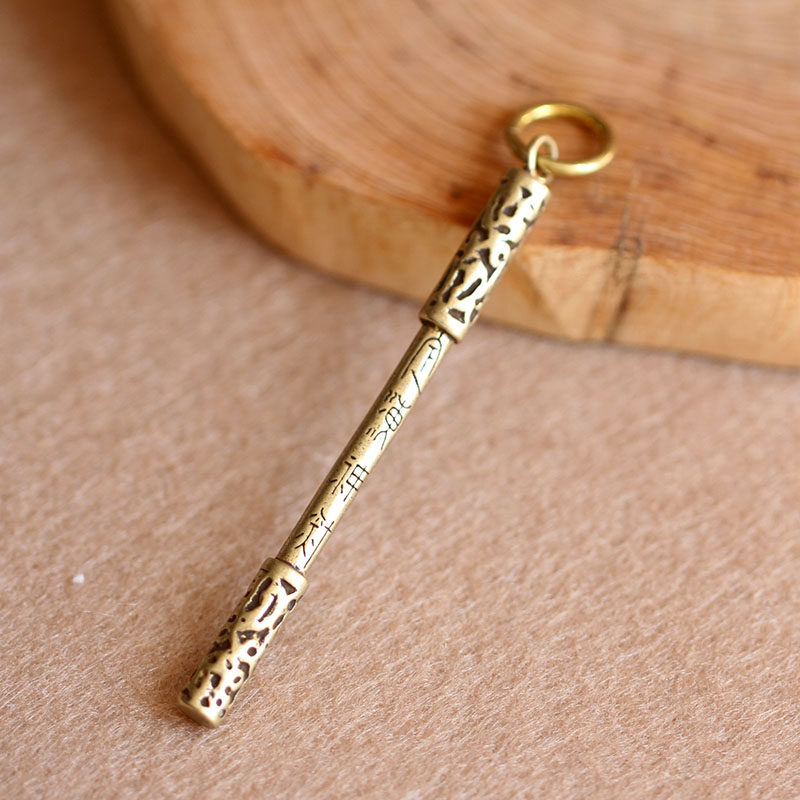 复古黄铜钥匙扣纯铜手工金箍棒挂件吊坠创意汽车钥匙扣