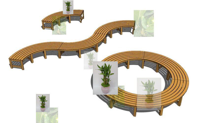 禅意中式桌椅坐凳园林景观乘凉石凳异形木椅自行其它设计服务