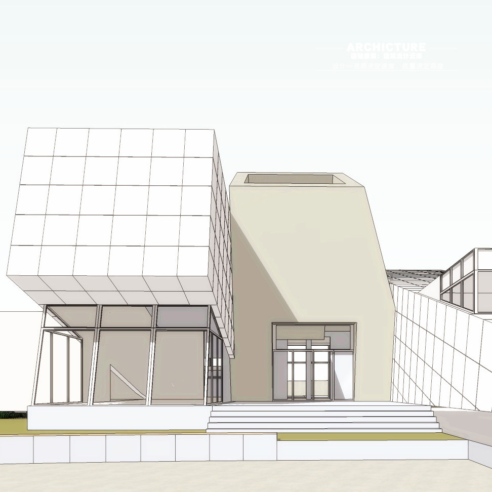 su草图大师现代城市艺术馆美术馆展示展览馆竞赛项目建筑su模型