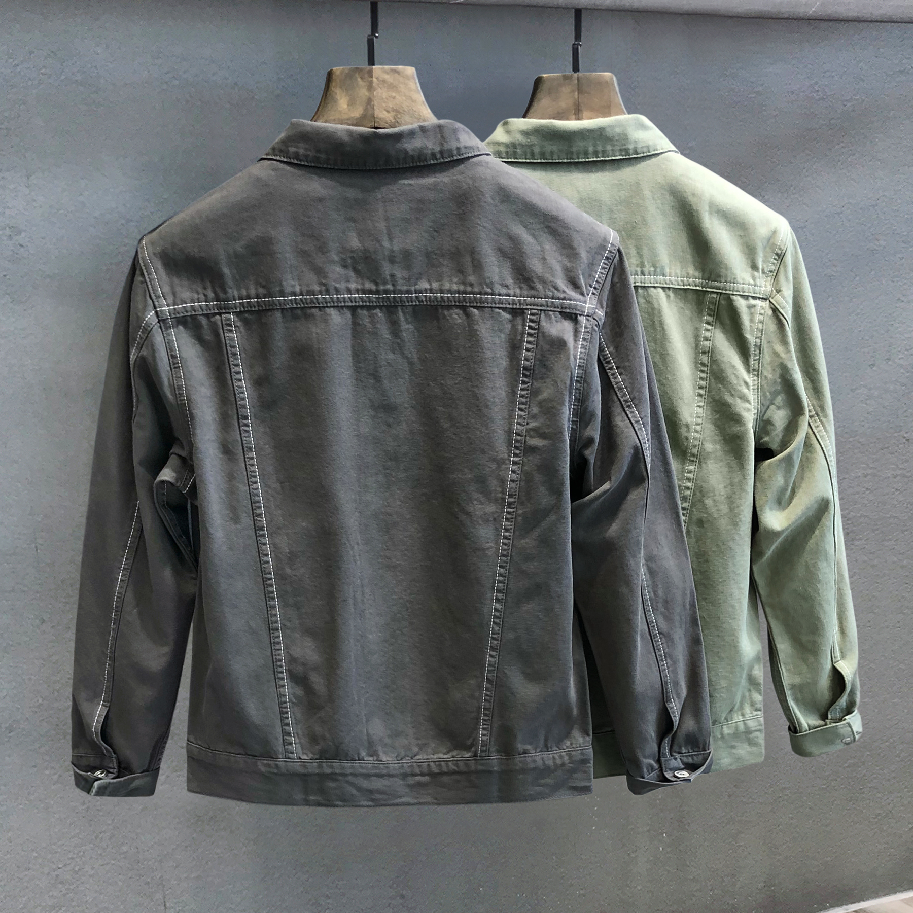 质感帆布水洗休闲春秋外套男士秋装上衣工装夹克