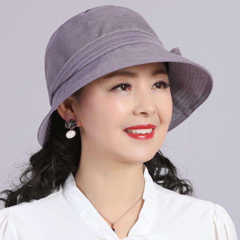 太阳帽女夏中老年防晒遮阳轻薄透气妈妈薄款夏天帽子