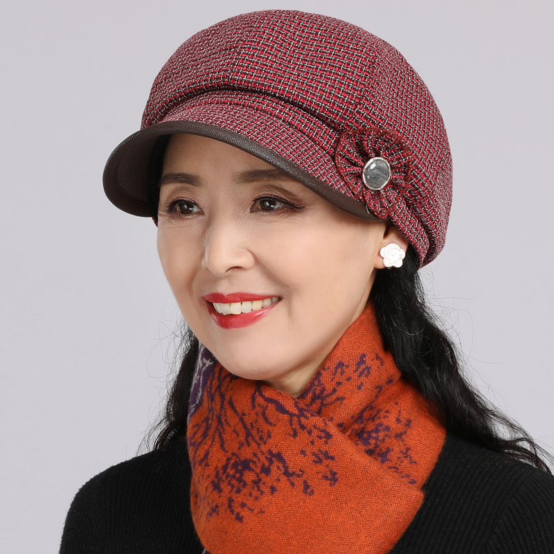 妈妈八角春秋女士中年年秋天女帽老年人秋款女式帽子