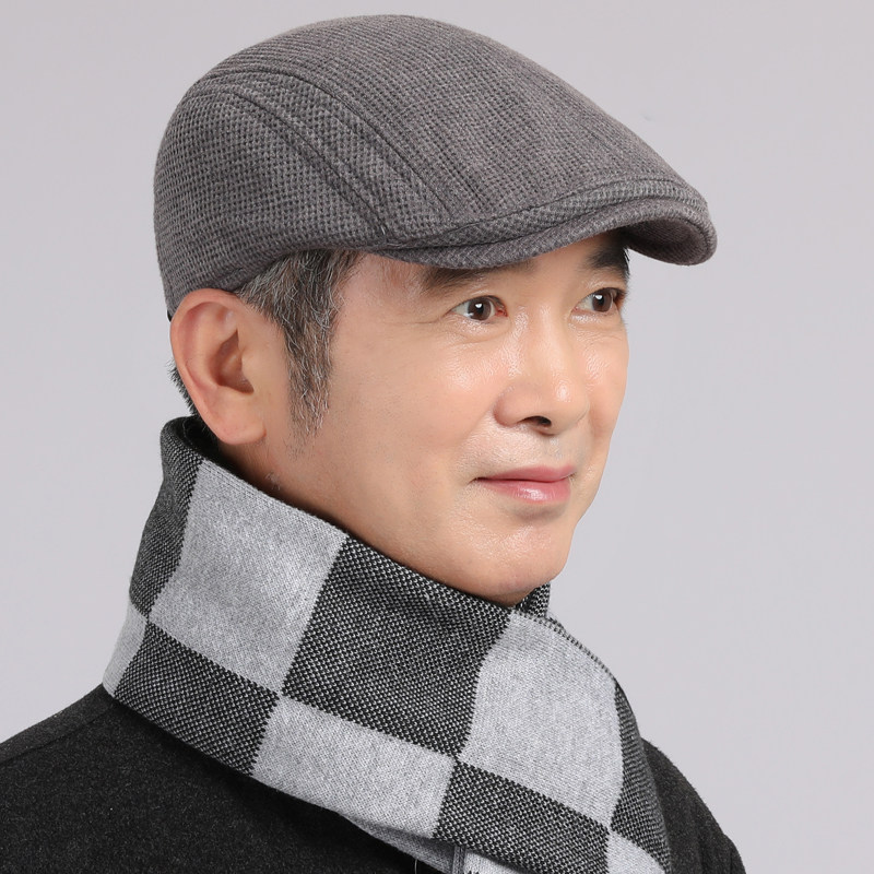 中老年人鸭舌帽爸爸春秋中年男士时尚休闲老人男式秋冬帽子