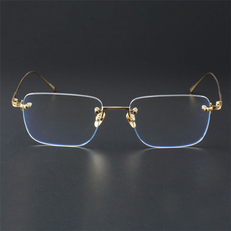 无框近视眼睛金丝眼镜架近视眼框男超轻轻纯男款眼镜架