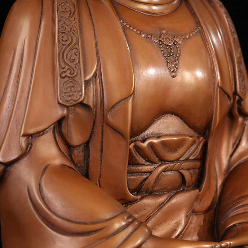 用品匠泽铜魂紫铜毗卢观音佛像开光供奉佛堂摆件
