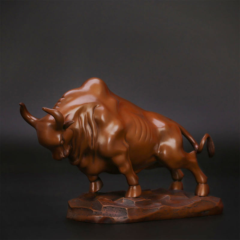 匠泽铜魂纯紫铜牛摆件开拓牛办公室匠泽摆件口碑好店