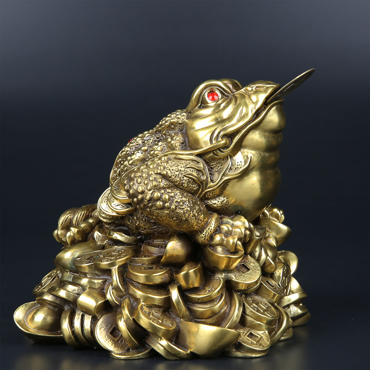 摆件匠泽铜魂纯铜三脚金蟾蜍蟾蜍元宝金蟾三足摆件