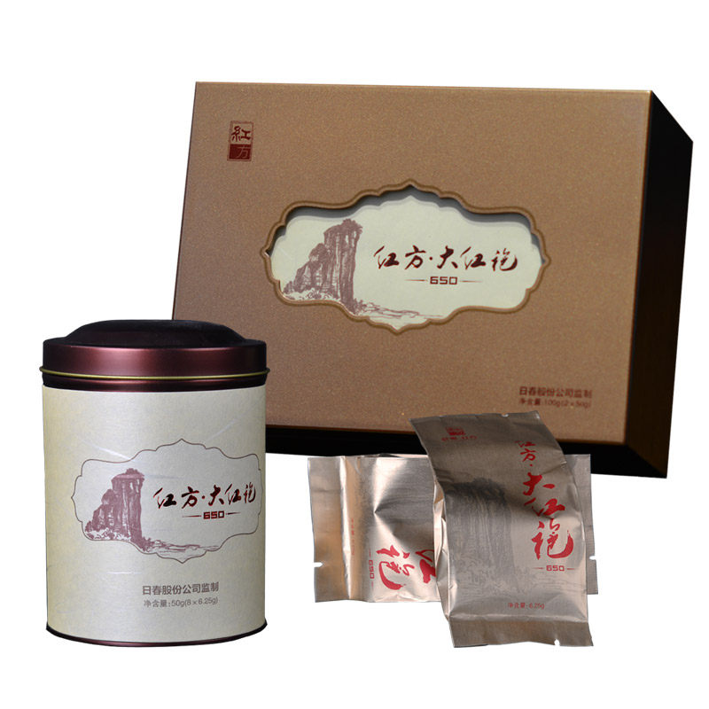日春茶叶武夷山红方岩茶大红袍650(100g)礼盒装
