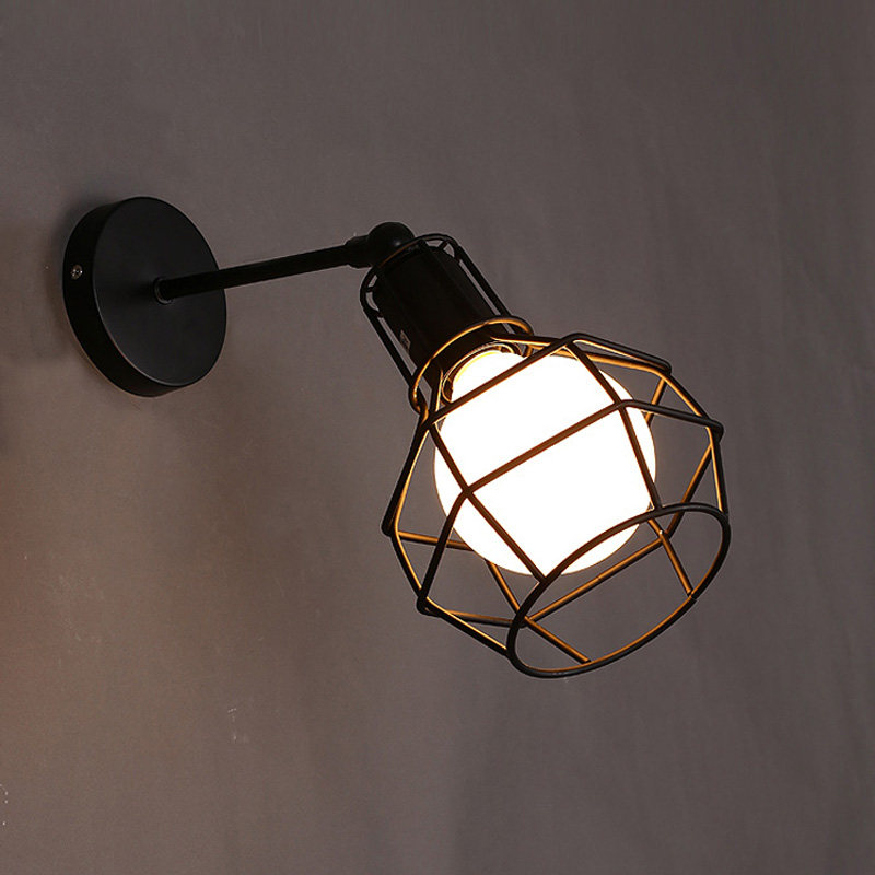 loft美式复古工业壁灯酒吧咖啡厅客厅过道铁艺简约壁灯