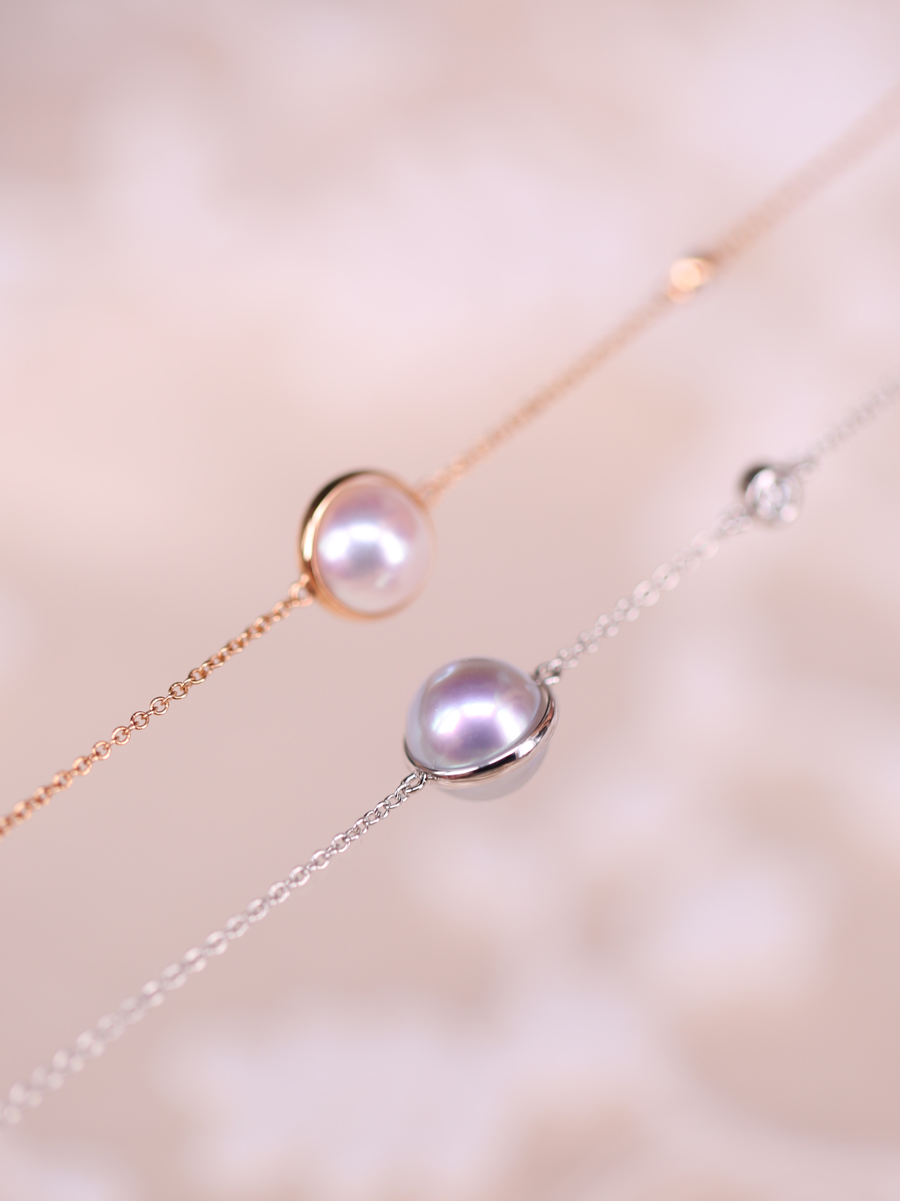 珍珠时来运转锁骨akoya海水天女珠真多麻18k转运颈饰