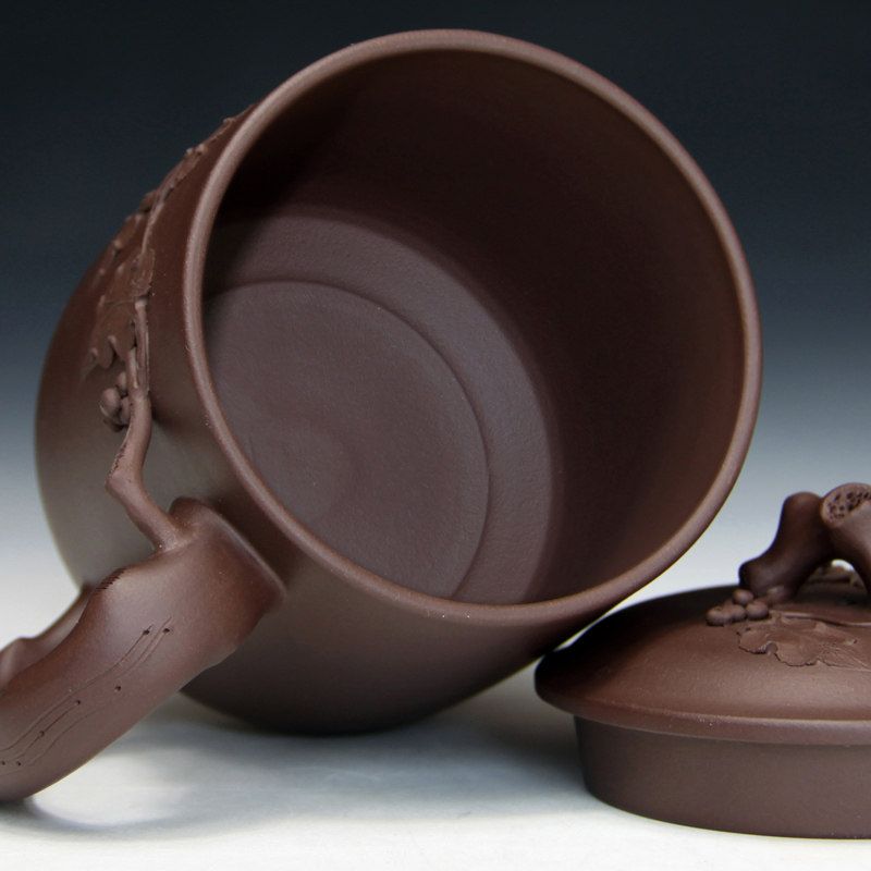 高档葡萄原矿紫泥手工宜兴正品紫砂杯古龙窑茶杯