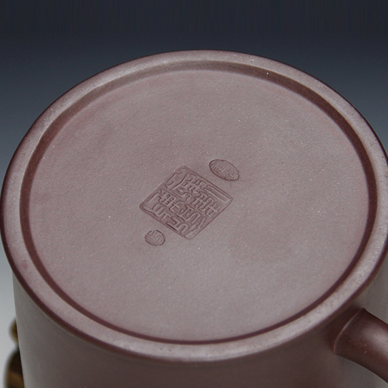 宜兴紫砂杯 国工全手工 原矿底槽青 凤舞九天紫砂杯 礼盒装460ml