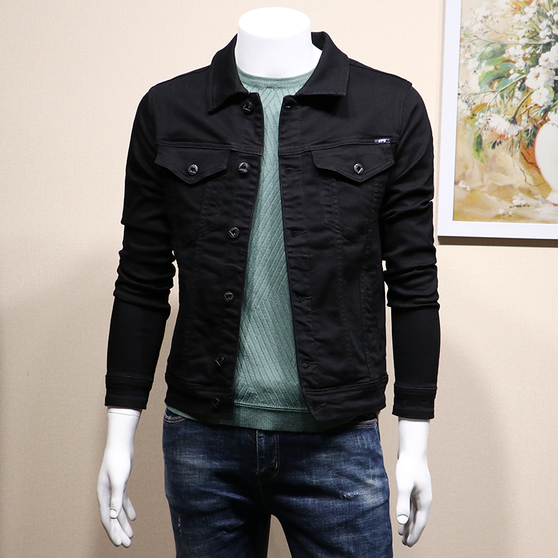 牛仔男士外套春秋2021新款韩版修身帅气青年学生百搭休闲翻领夹克